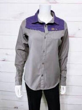 TREW Gear Women's BC Button Up - Unworn - Size Small - Grey/Purple